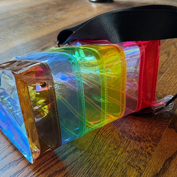 Target Unisex Small Multicolor Transparent Crossbody Tote Bag - Picture 3 of 5